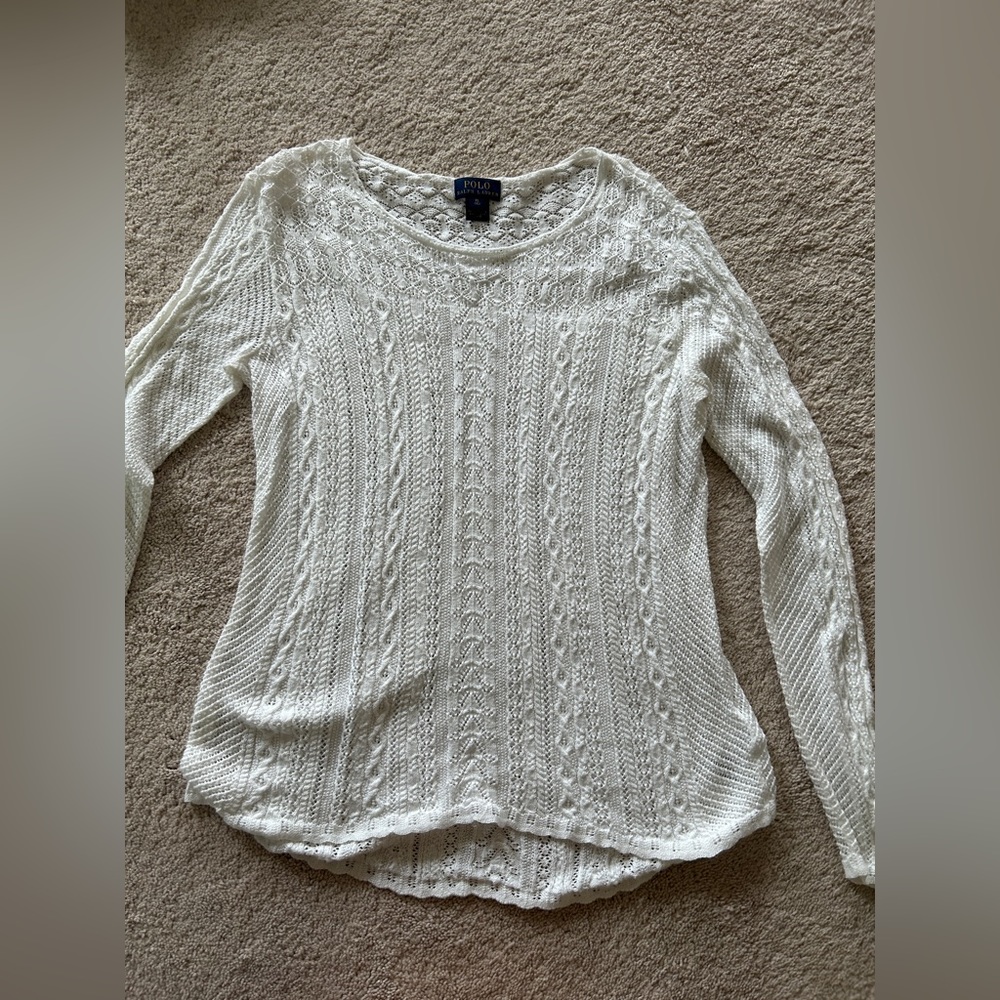 Girls Polo Ralph Lauren Summer White Sweater Size XL 16